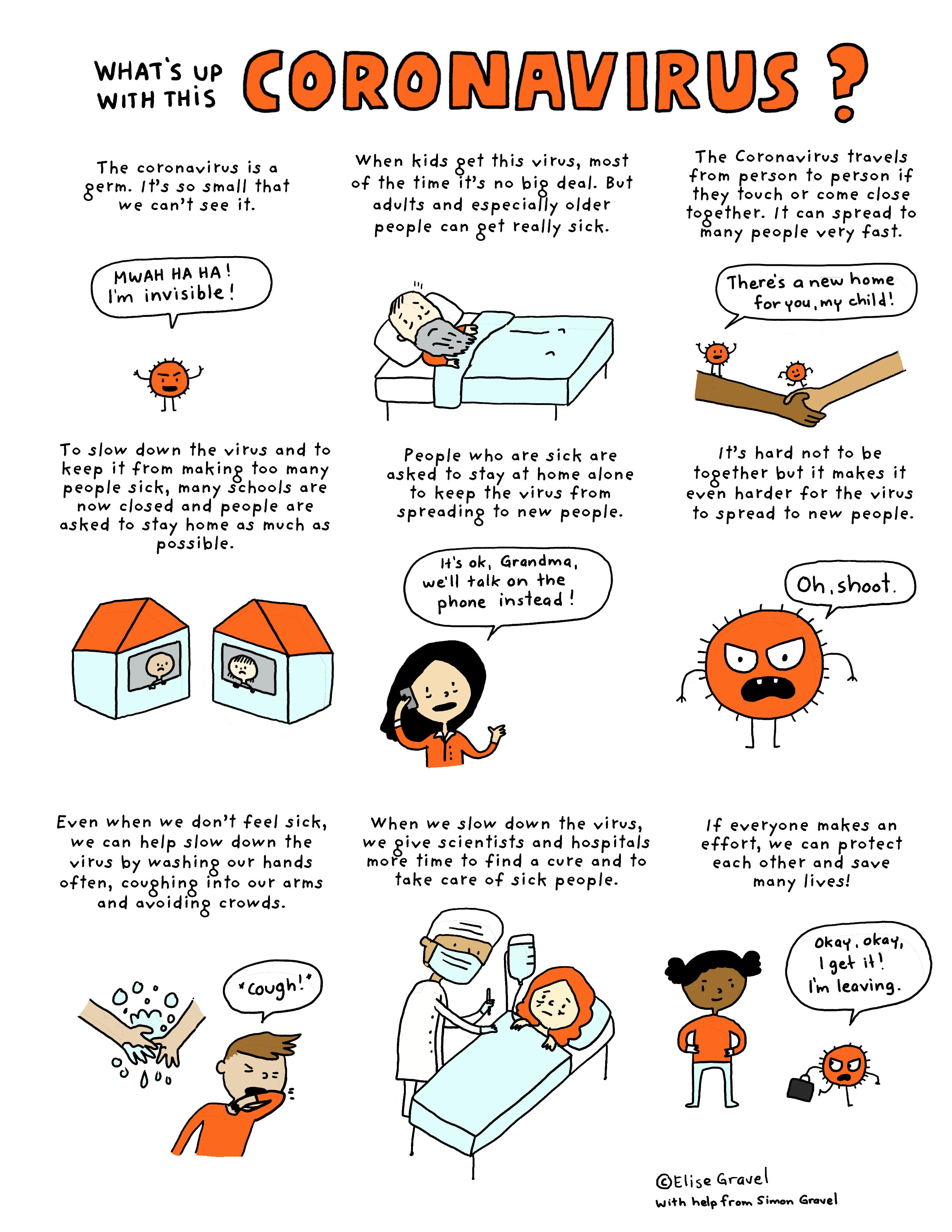 Coronavirus: free printable comic for kids | Elise Gravel