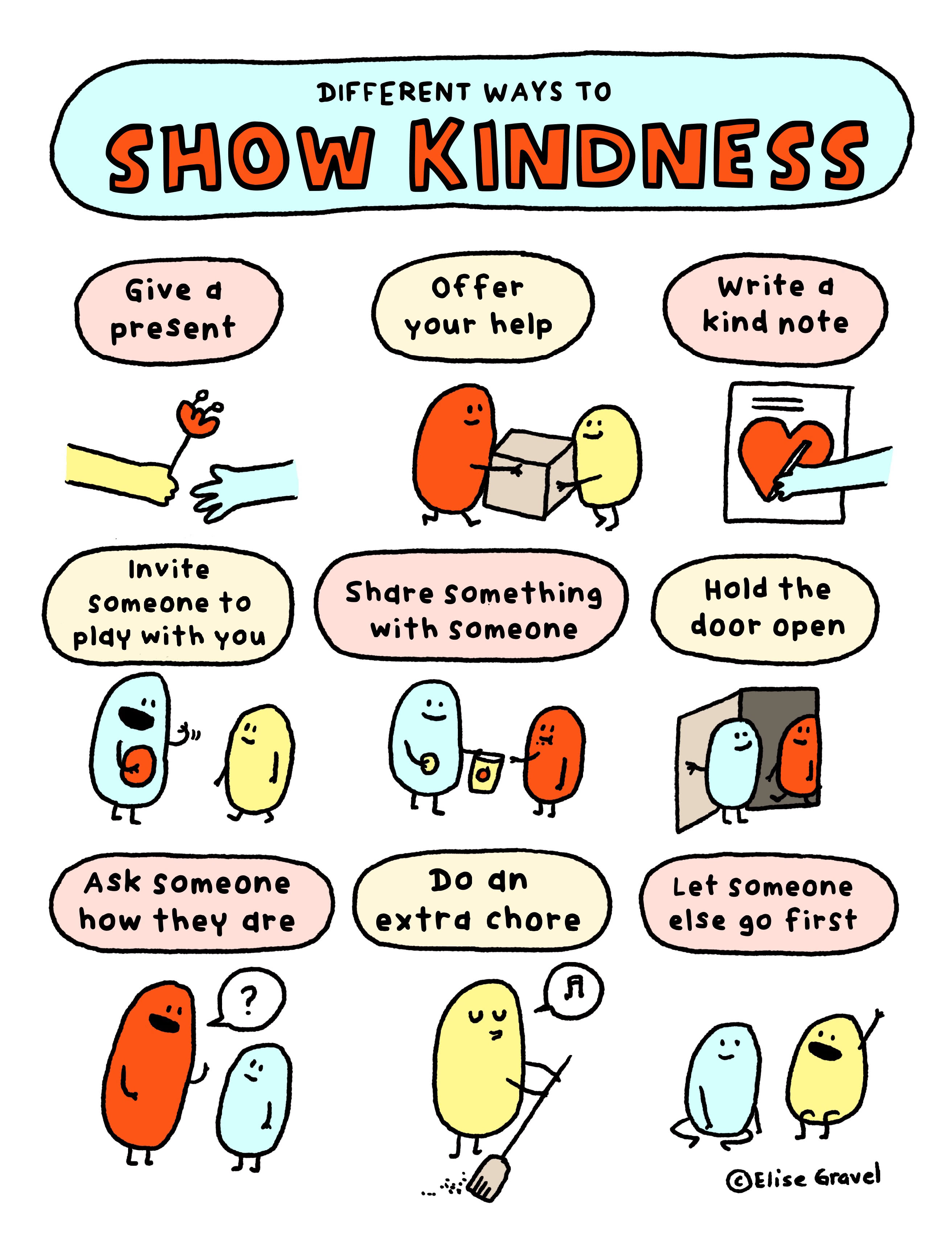 Different ways to show kindness